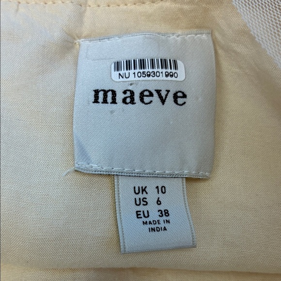 Maeve Ribbon Pencil Midi Skirt Cream Red Bows Ruffle Anthropologie 6 - Picture 7 of 8